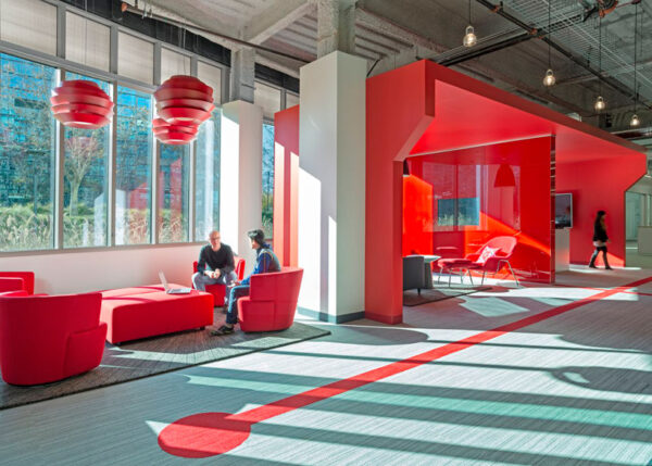 office designed in red 600x429